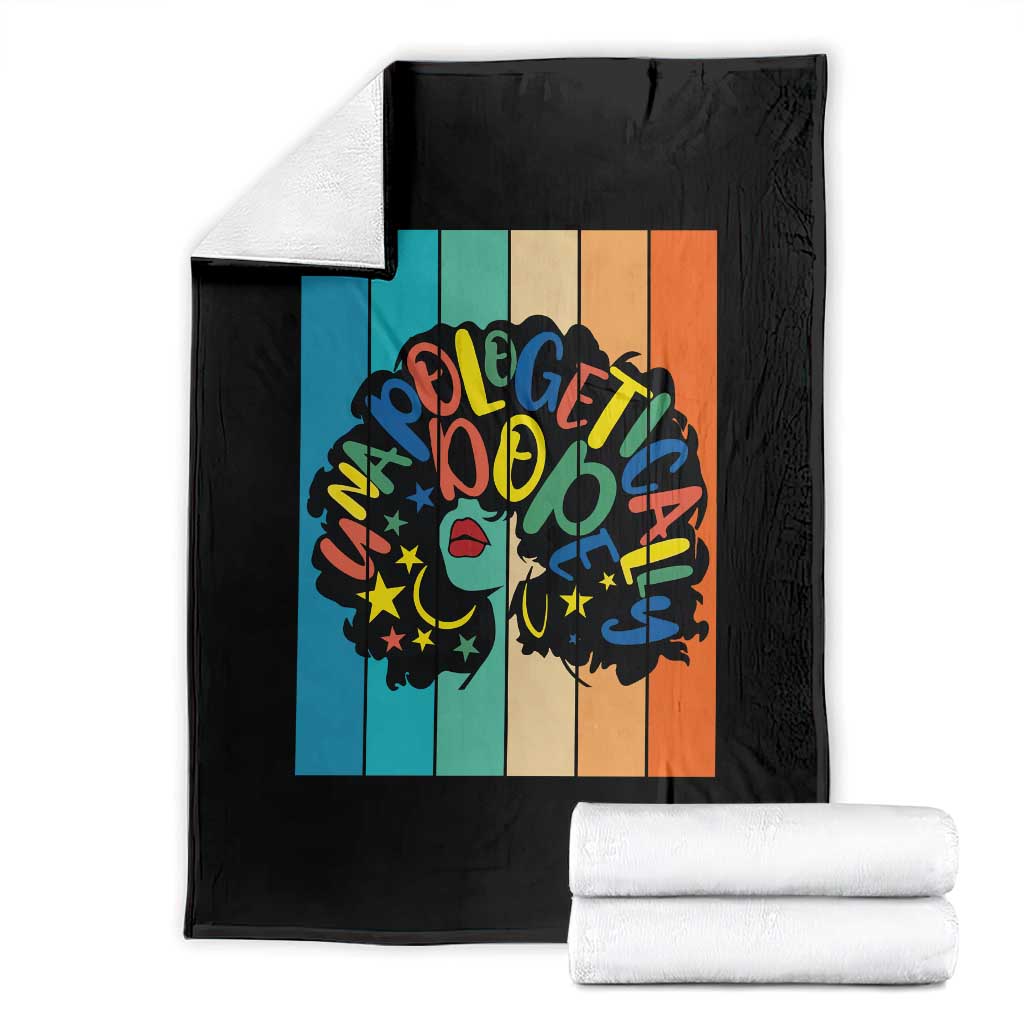 Black Girl Magic Pride Throw Blanket Unapologetically Dope Retro Sunset - Wonder Print Shop
