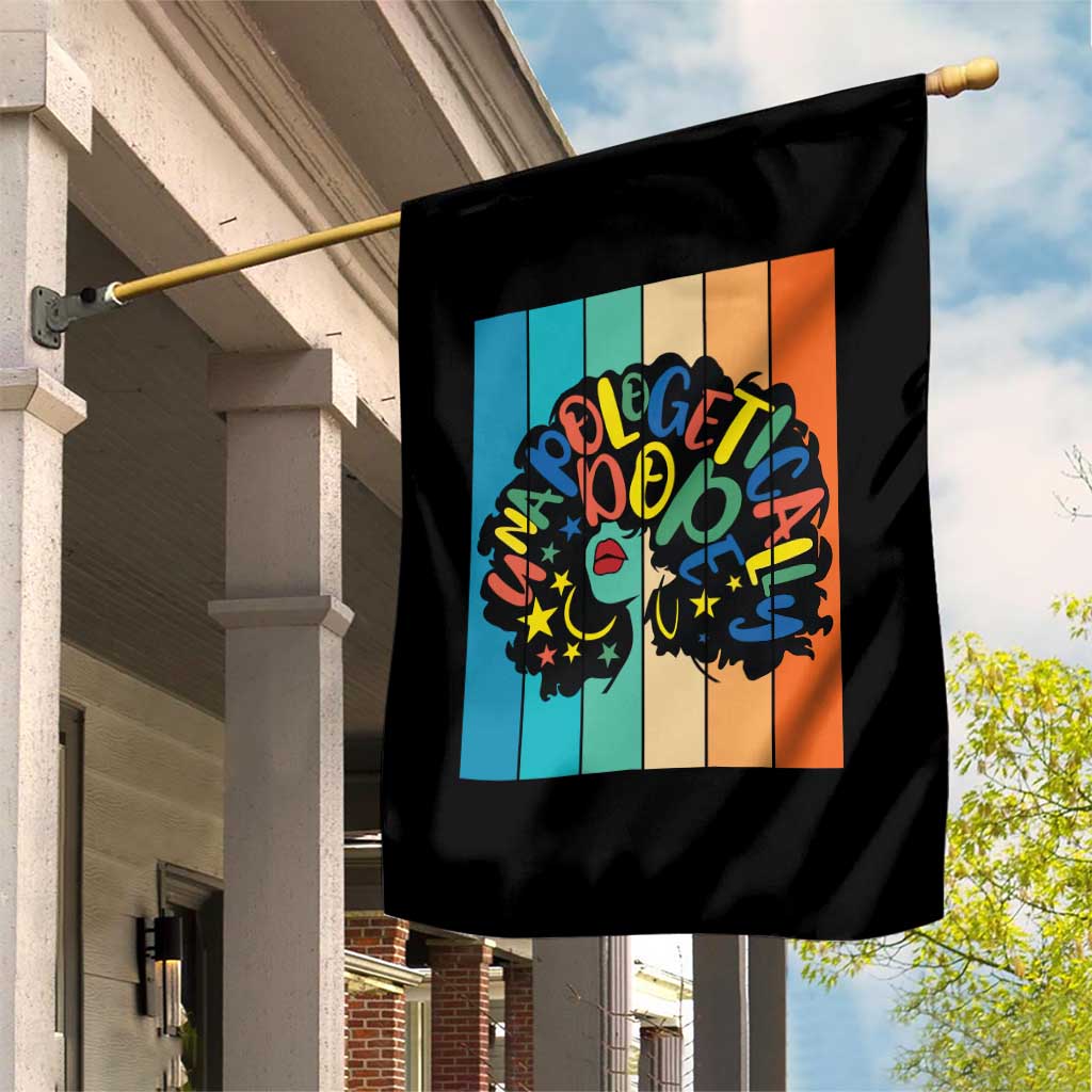 Black Girl Magic Pride Garden Flag Unapologetically Dope Retro Sunset - Wonder Print Shop