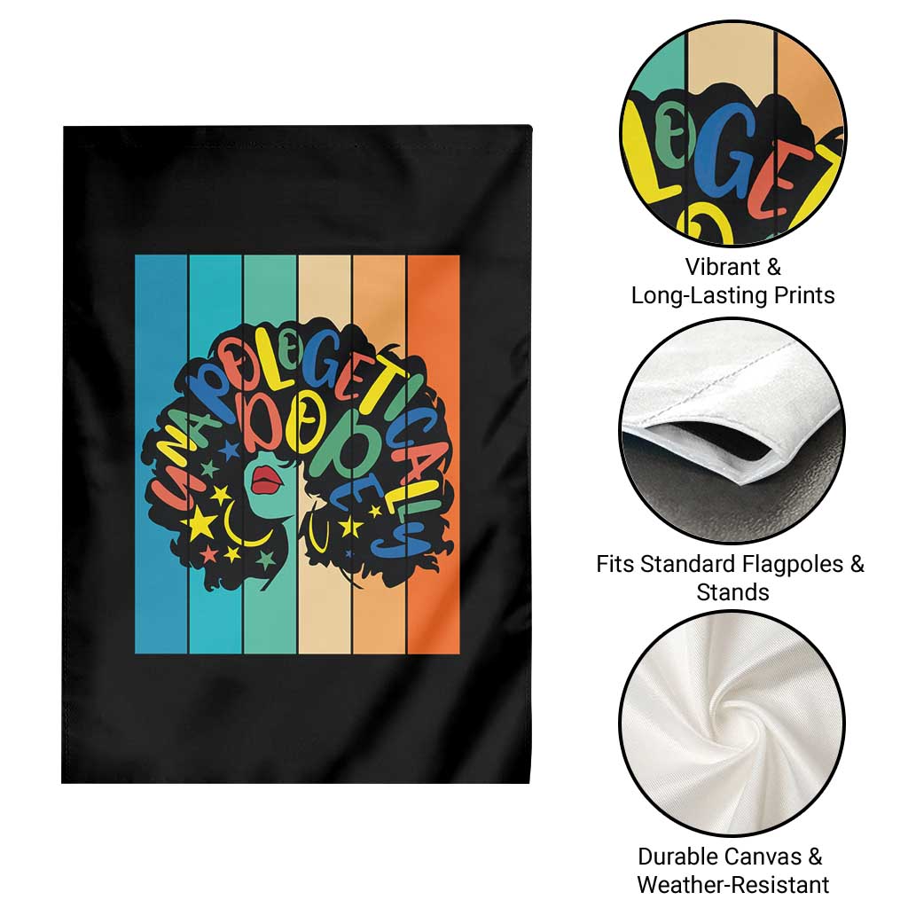 Black Girl Magic Pride Garden Flag Unapologetically Dope Retro Sunset - Wonder Print Shop