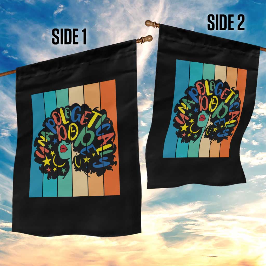 Black Girl Magic Pride Garden Flag Unapologetically Dope Retro Sunset - Wonder Print Shop