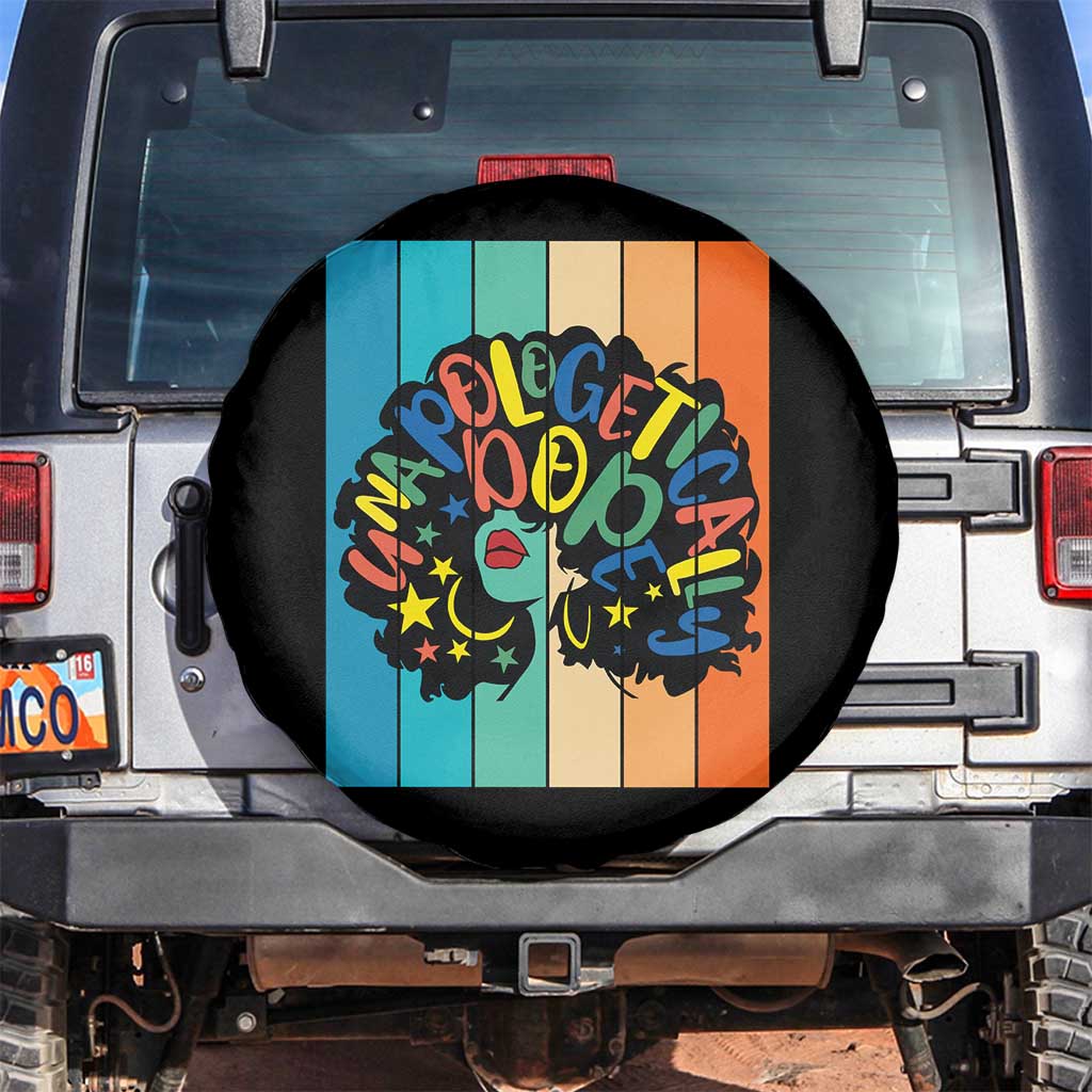 Black Girl Magic Pride Spare Tire Cover Unapologetically Dope Retro Sunset - Wonder Print Shop