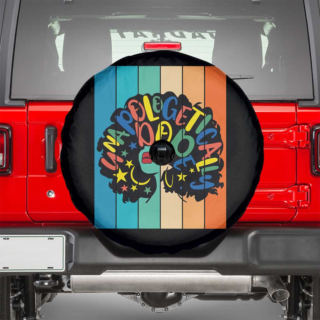 Black Girl Magic Pride Spare Tire Cover Unapologetically Dope Retro Sunset - Wonder Print Shop