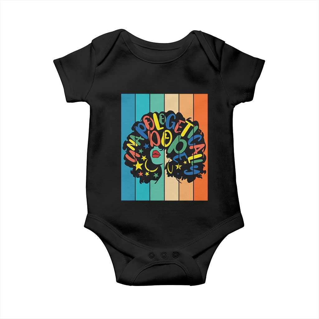 Black Girl Magic Pride Baby Onesie Unapologetically Dope Retro Sunset - Wonder Print Shop