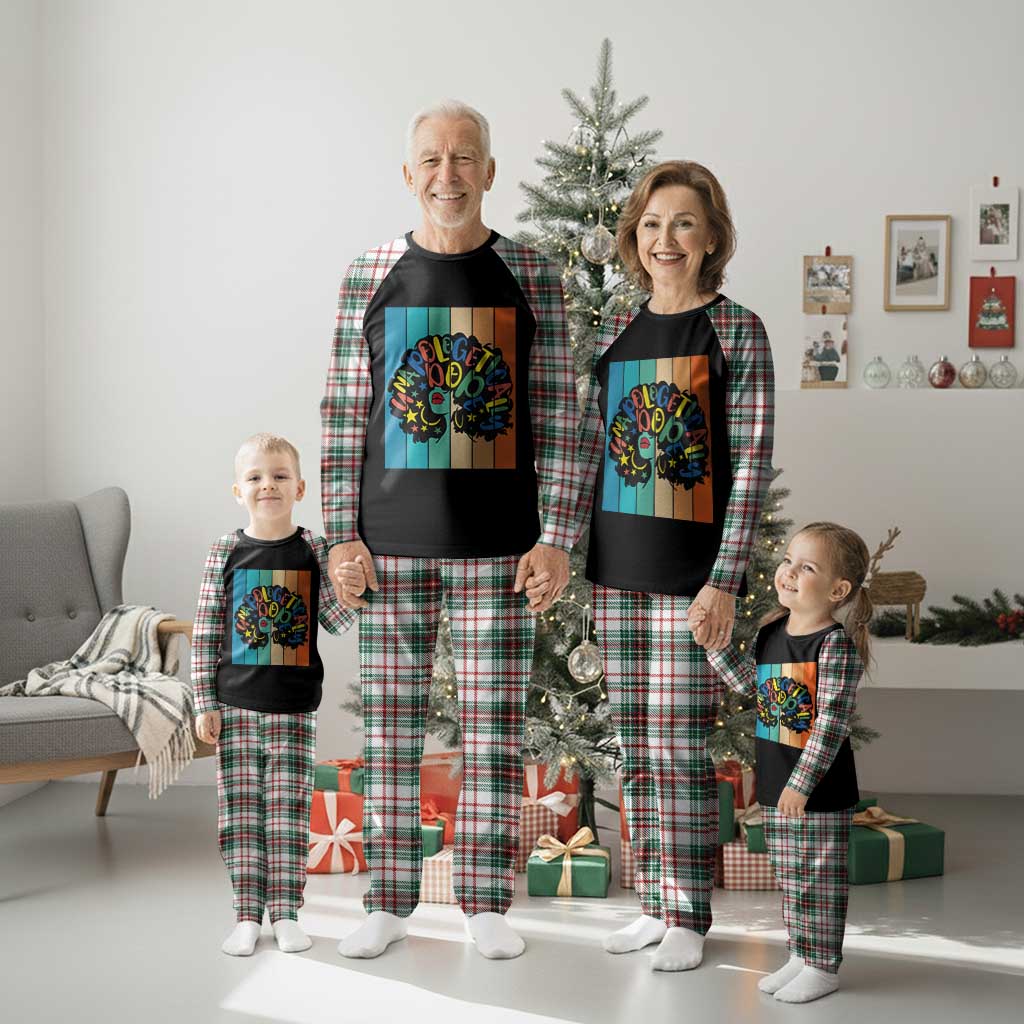 Black Girl Magic Pride Plaid Pajama Set Unapologetically Dope Retro Sunset - Wonder Print Shop
