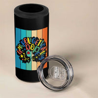 Black Girl Magic Pride 4 in 1 Can Cooler Tumbler Unapologetically Dope Retro Sunset - Wonder Print Shop