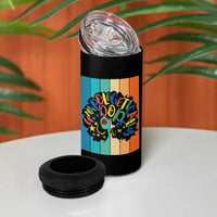 Black Girl Magic Pride 4 in 1 Can Cooler Tumbler Unapologetically Dope Retro Sunset - Wonder Print Shop