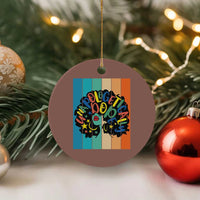 Black Girl Magic Pride Ceramic Ornament Unapologetically Dope Retro Sunset - Wonder Print Shop