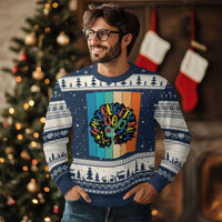 Black Girl Magic Pride Ugly Christmas Sweater Unapologetically Dope Retro Sunset - Wonder Print Shop
