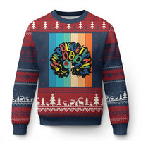 Black Girl Magic Pride Ugly Christmas Sweater Unapologetically Dope Retro Sunset - Wonder Print Shop