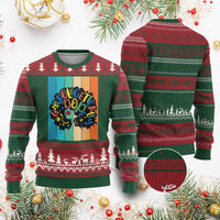 Black Girl Magic Pride Ugly Christmas Sweater Unapologetically Dope Retro Sunset - Wonder Print Shop