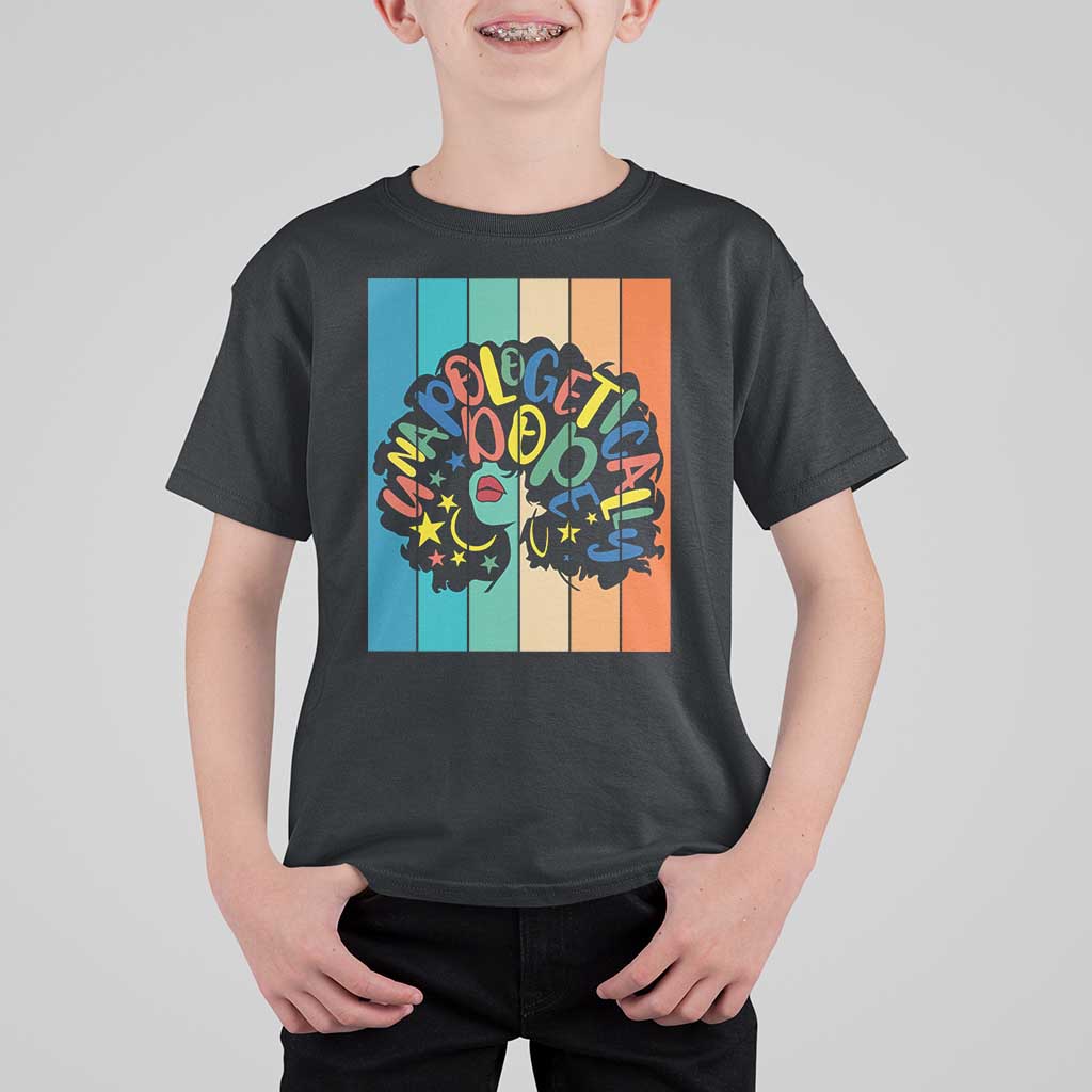Black Girl Magic Pride T Shirt For Kid Unapologetically Dope Retro Sunset - Wonder Print Shop