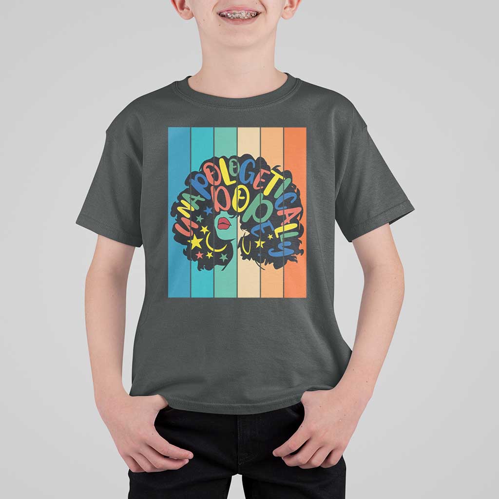 Black Girl Magic Pride T Shirt For Kid Unapologetically Dope Retro Sunset - Wonder Print Shop