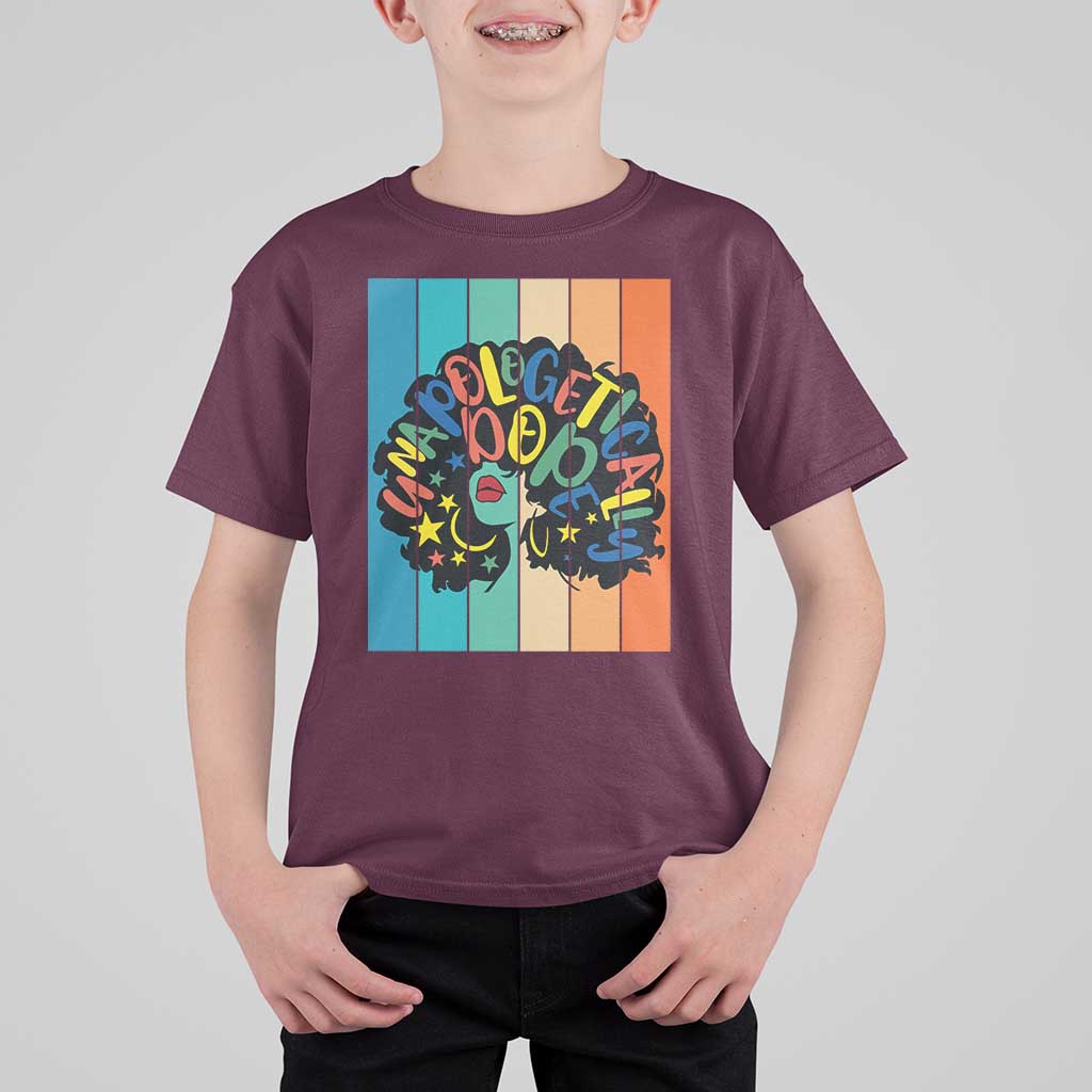 Black Girl Magic Pride T Shirt For Kid Unapologetically Dope Retro Sunset - Wonder Print Shop