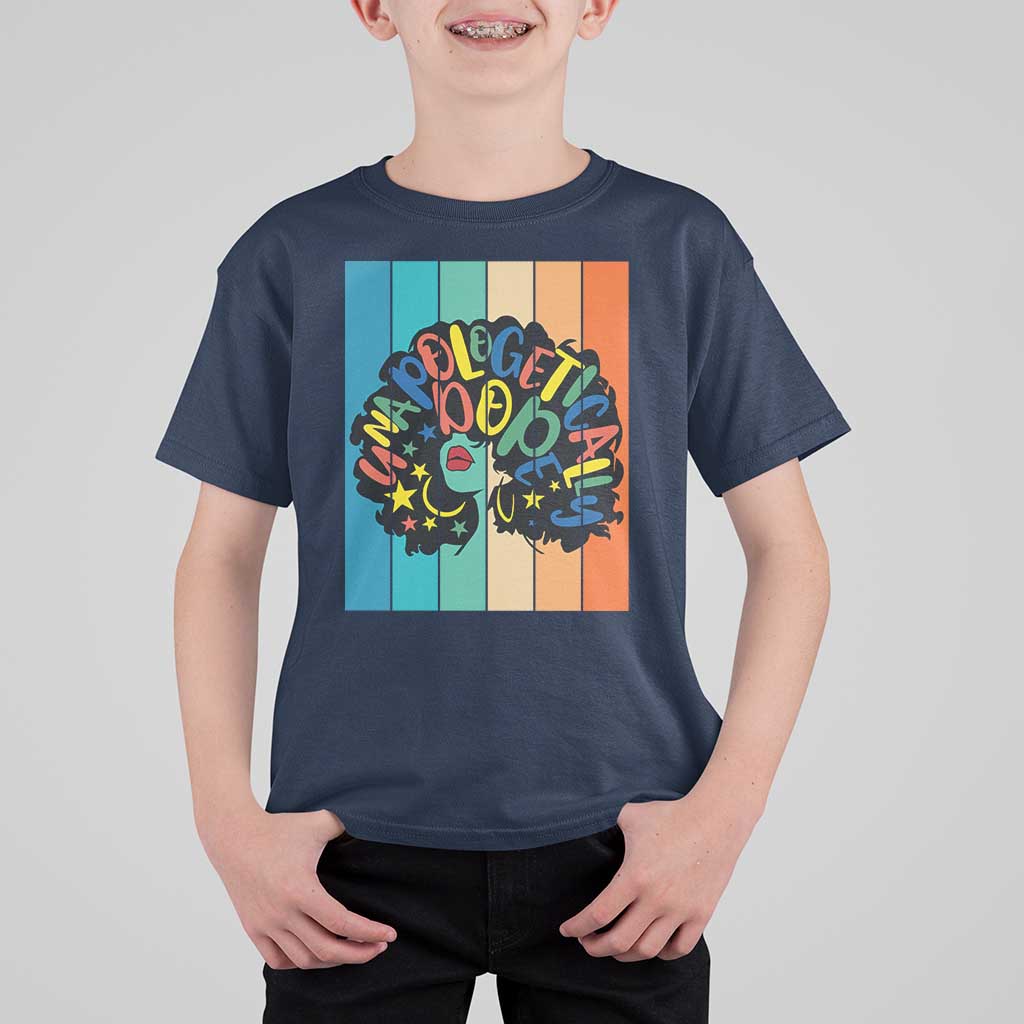 Black Girl Magic Pride T Shirt For Kid Unapologetically Dope Retro Sunset - Wonder Print Shop