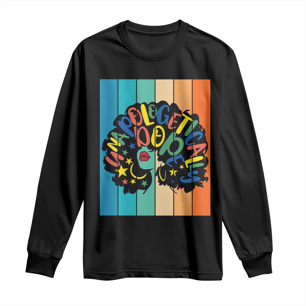 Black Girl Magic Pride Long Sleeve Shirt Unapologetically Dope Retro Sunset - Wonder Print Shop