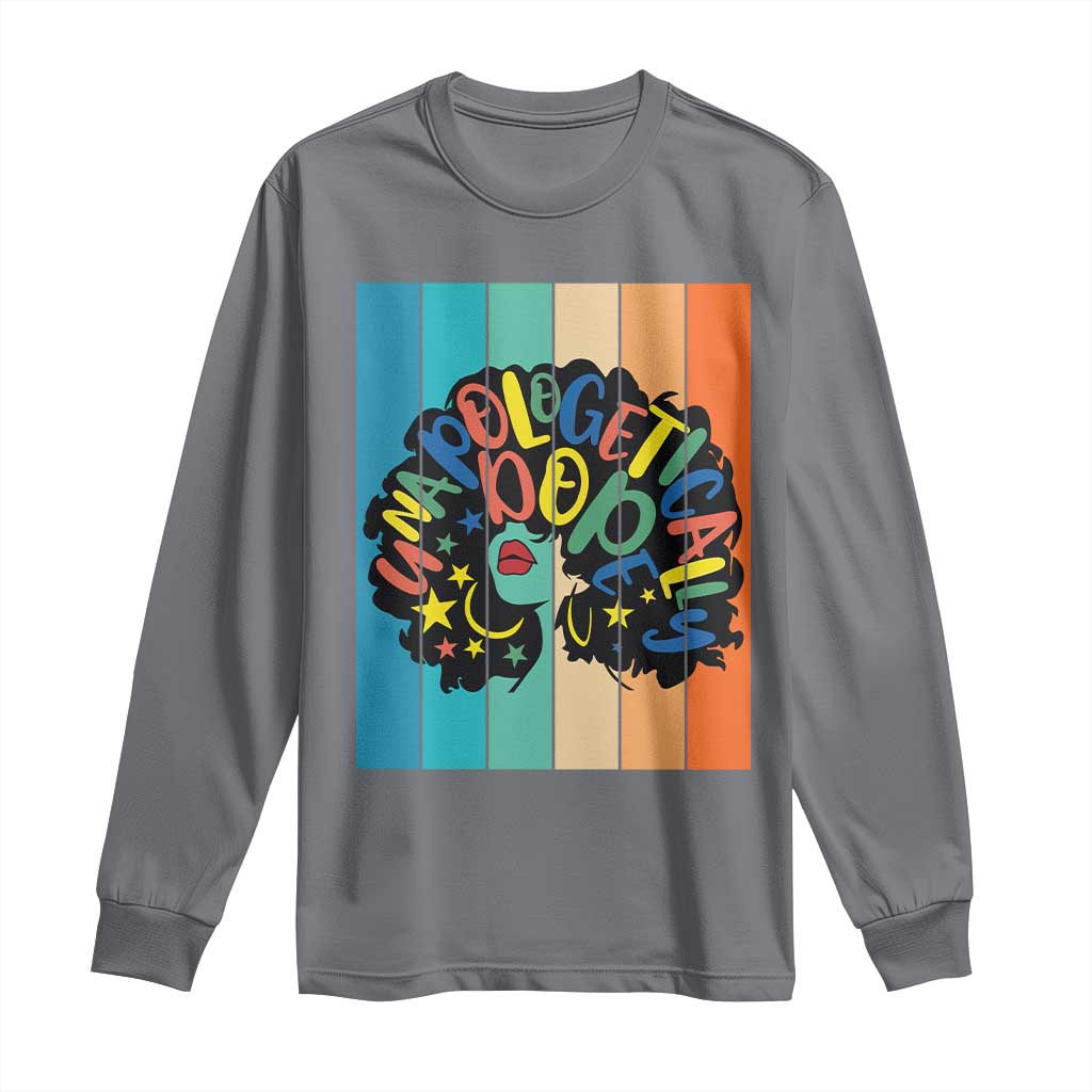 Black Girl Magic Pride Long Sleeve Shirt Unapologetically Dope Retro Sunset - Wonder Print Shop