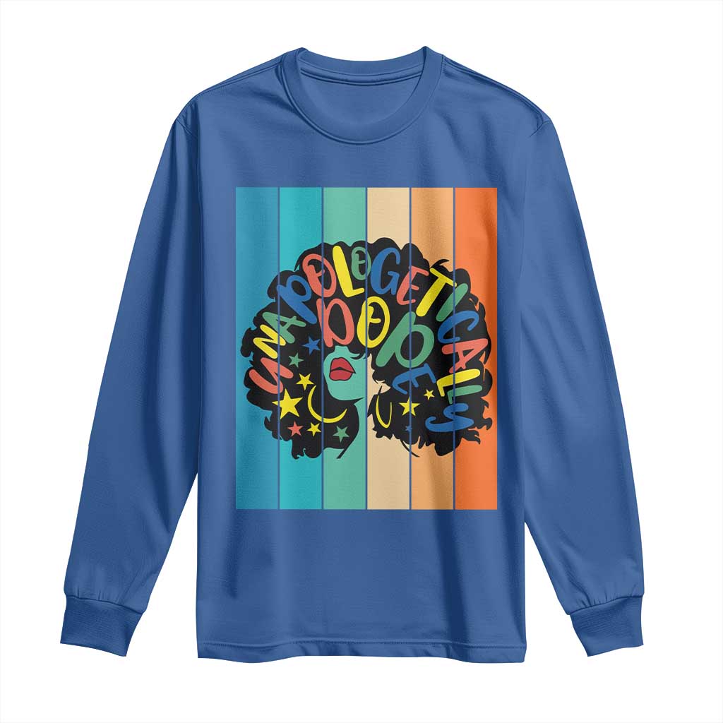 Black Girl Magic Pride Long Sleeve Shirt Unapologetically Dope Retro Sunset - Wonder Print Shop