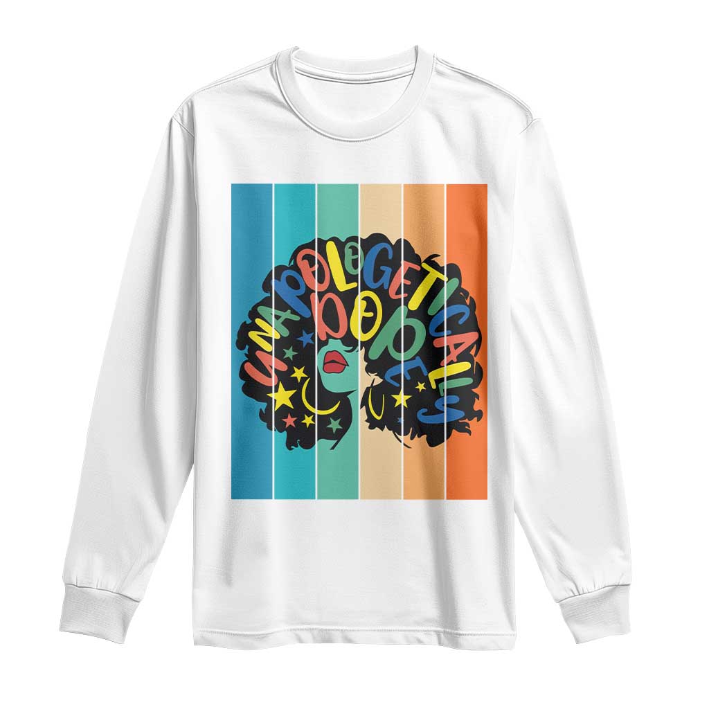 Black Girl Magic Pride Long Sleeve Shirt Unapologetically Dope Retro Sunset - Wonder Print Shop