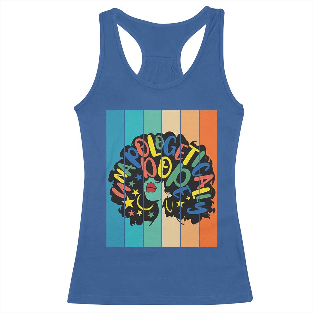 Black Girl Magic Pride Racerback Tank Top Unapologetically Dope Retro Sunset - Wonder Print Shop