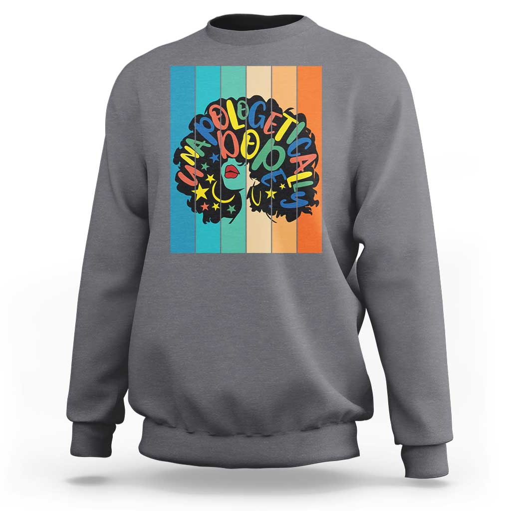 Black Girl Magic Pride Sweatshirt Unapologetically Dope Retro Sunset - Wonder Print Shop