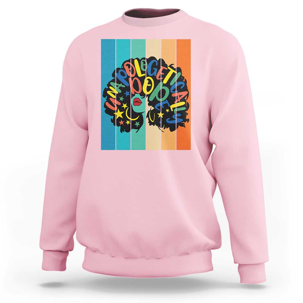 Black Girl Magic Pride Sweatshirt Unapologetically Dope Retro Sunset - Wonder Print Shop