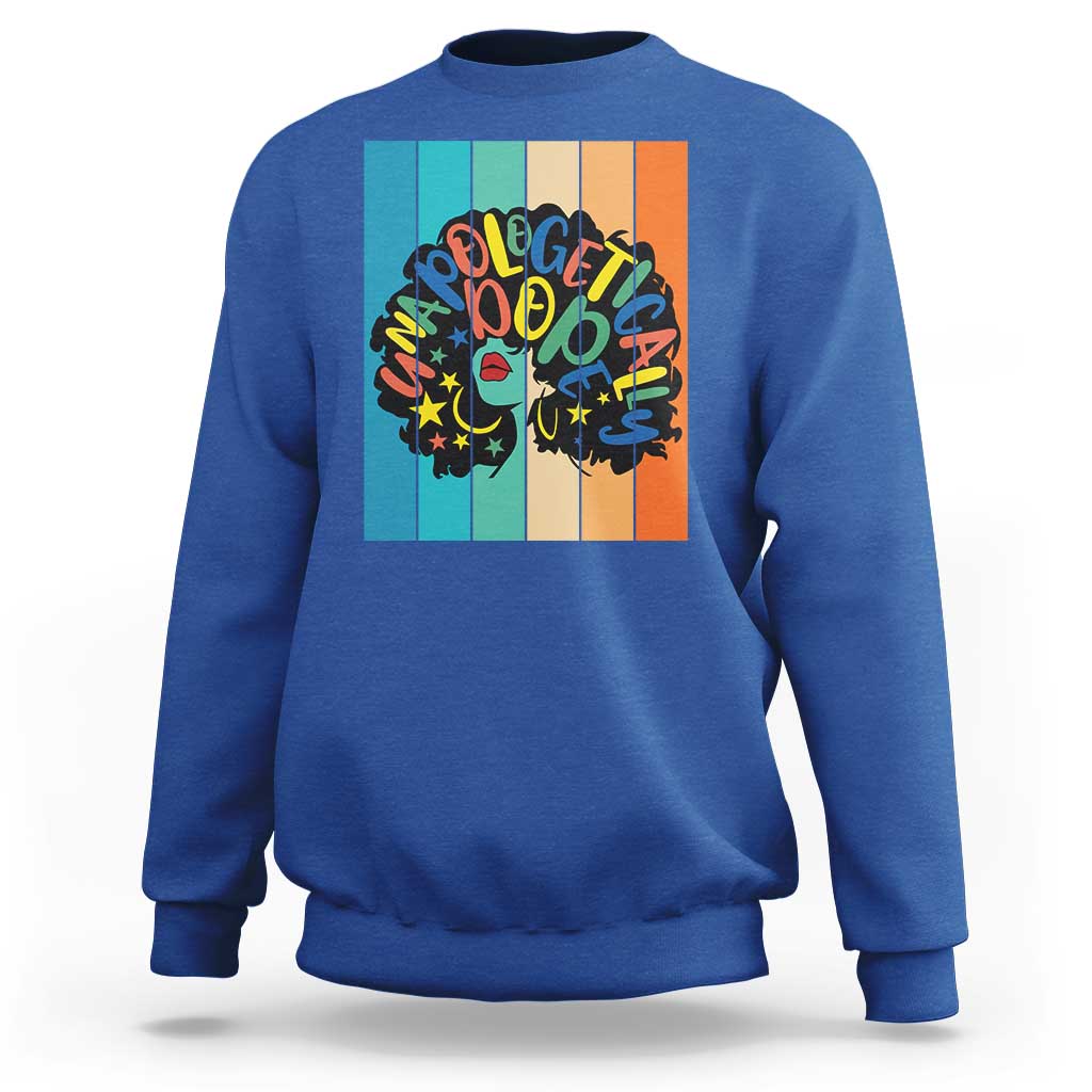Black Girl Magic Pride Sweatshirt Unapologetically Dope Retro Sunset - Wonder Print Shop