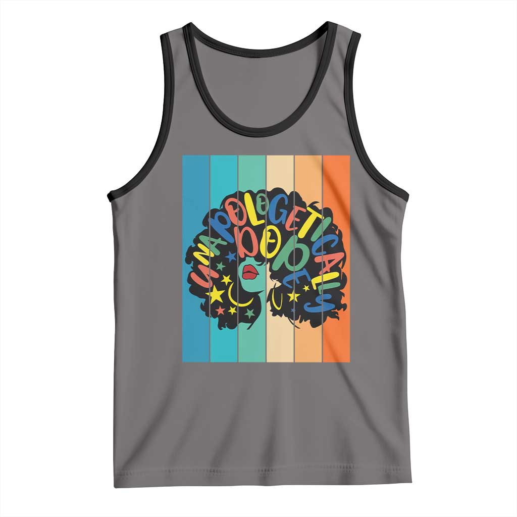 Black Girl Magic Pride Tank Top Unapologetically Dope Retro Sunset - Wonder Print Shop