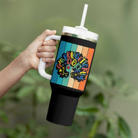 Black Girl Magic Pride Tumbler With Handle Unapologetically Dope Retro Sunset - Wonder Print Shop