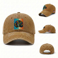 Black Girl Magic Pride Washed Cotton Baseball Cap Unapologetically Dope Retro Sunset
