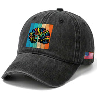 Black Girl Magic Pride Washed Cotton Baseball Cap Unapologetically Dope Retro Sunset