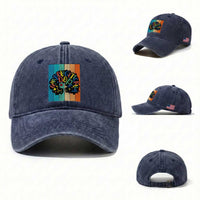 Black Girl Magic Pride Washed Cotton Baseball Cap Unapologetically Dope Retro Sunset