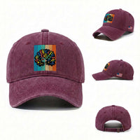 Black Girl Magic Pride Washed Cotton Baseball Cap Unapologetically Dope Retro Sunset
