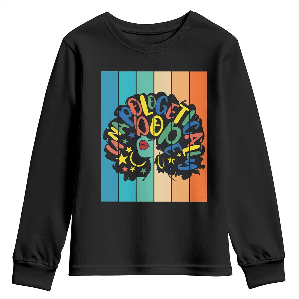 Black Girl Magic Pride Youth Sweatshirt Unapologetically Dope Retro Sunset - Wonder Print Shop