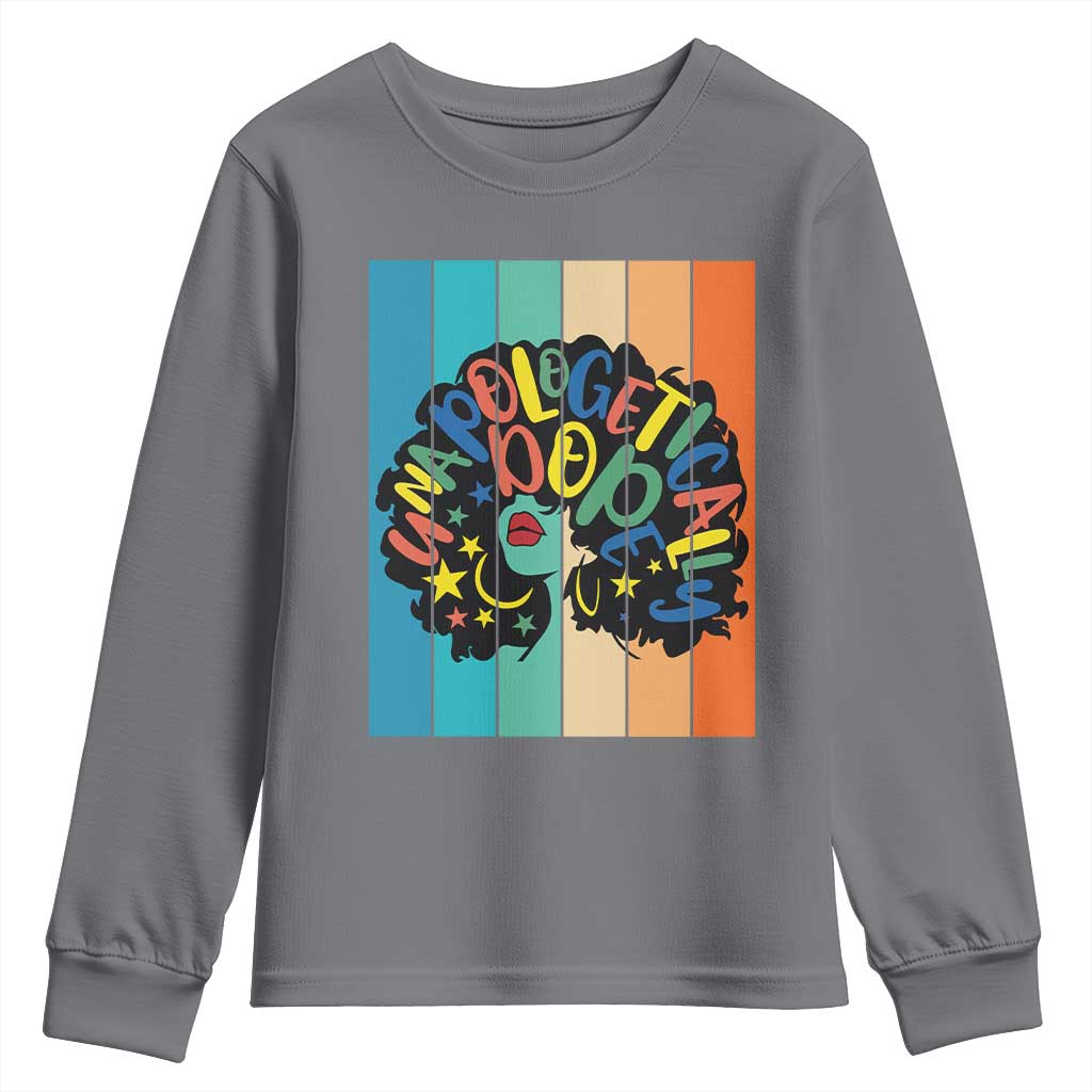 Black Girl Magic Pride Youth Sweatshirt Unapologetically Dope Retro Sunset - Wonder Print Shop