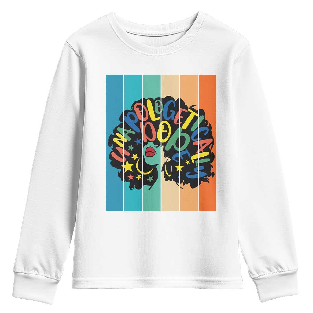 Black Girl Magic Pride Youth Sweatshirt Unapologetically Dope Retro Sunset - Wonder Print Shop