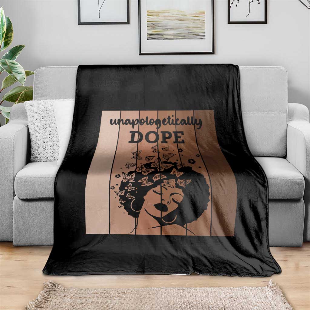 Inspirational Black Women Gift Throw Blanket Unapologetically Dope - Wonder Print Shop