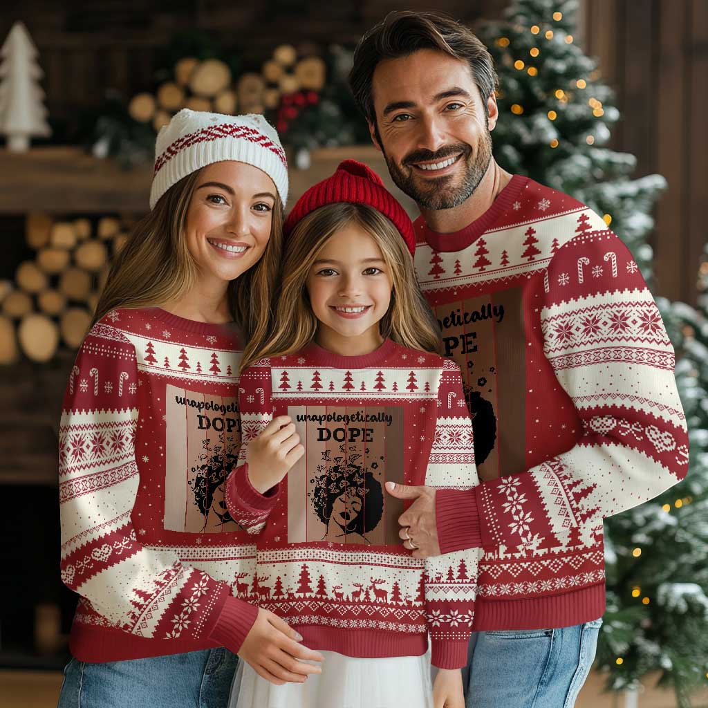 Inspirational Black Women Gift Ugly Christmas Sweater Unapologetically Dope - Wonder Print Shop