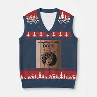 Inspirational Black Women Gift V-Neck Knit Sweater Vest Unapologetically Dope - Wonder Print Shop