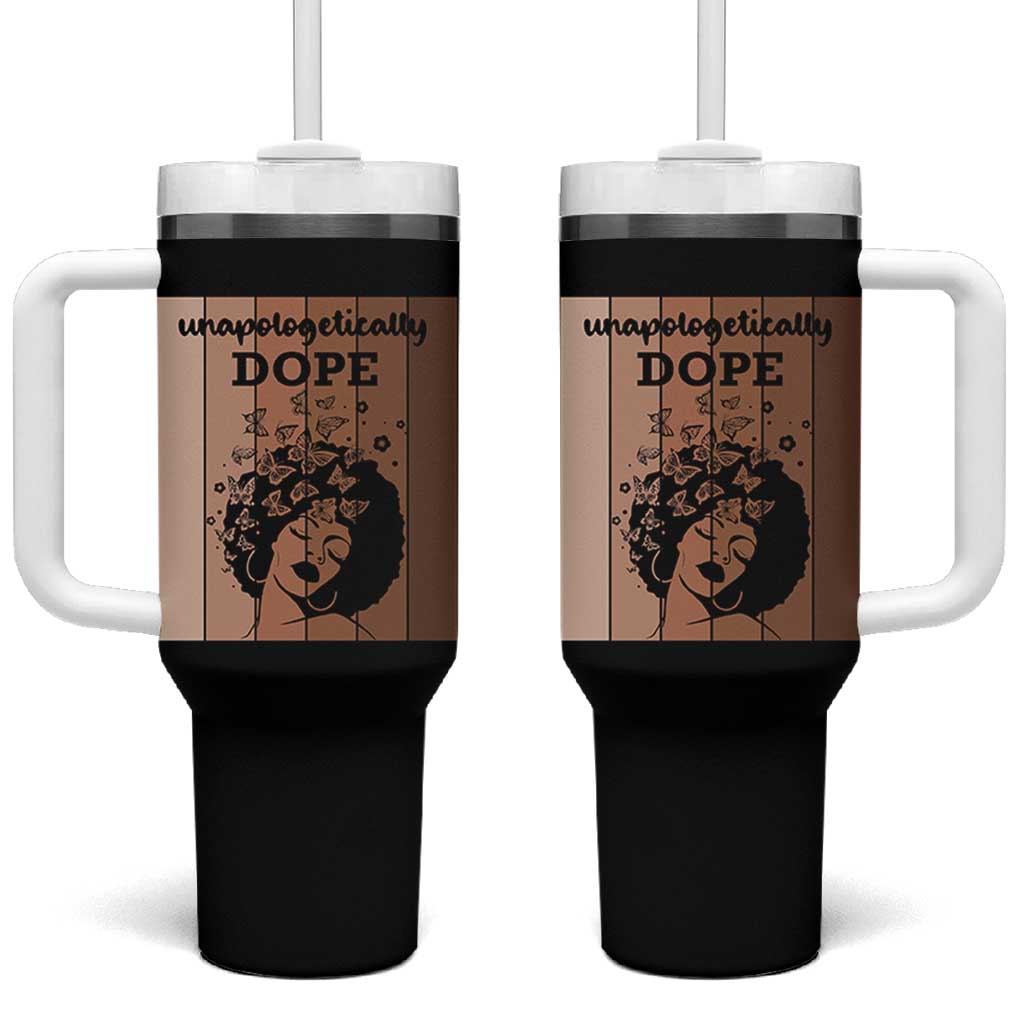 Inspirational Black Women Gift Tumbler With Handle Unapologetically Dope - Wonder Print Shop