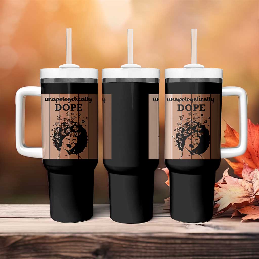 Inspirational Black Women Gift Tumbler With Handle Unapologetically Dope - Wonder Print Shop