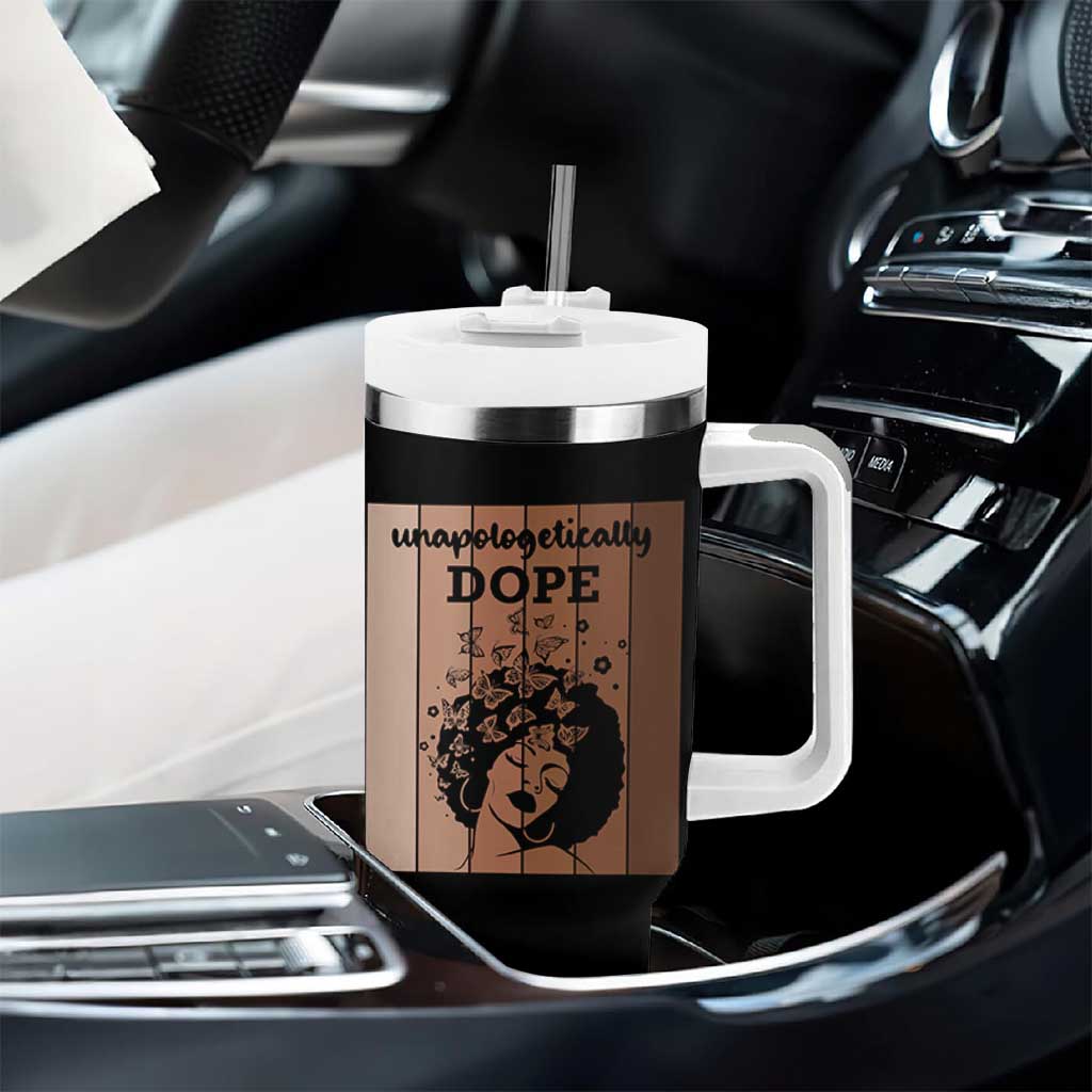 Inspirational Black Women Gift Tumbler With Handle Unapologetically Dope - Wonder Print Shop