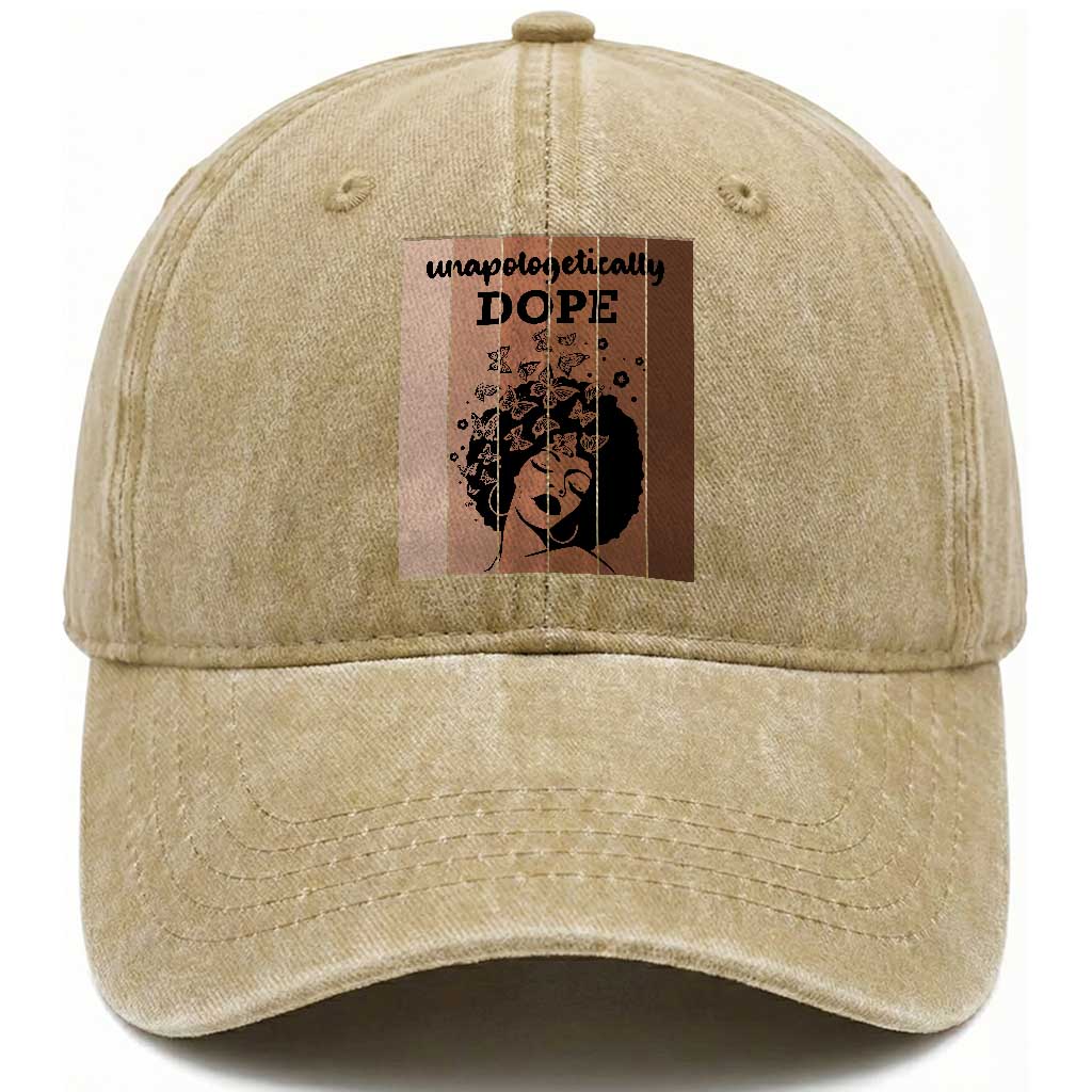 Inspirational Black Women Gift Washed Cotton Baseball Cap Unapologetically Dope