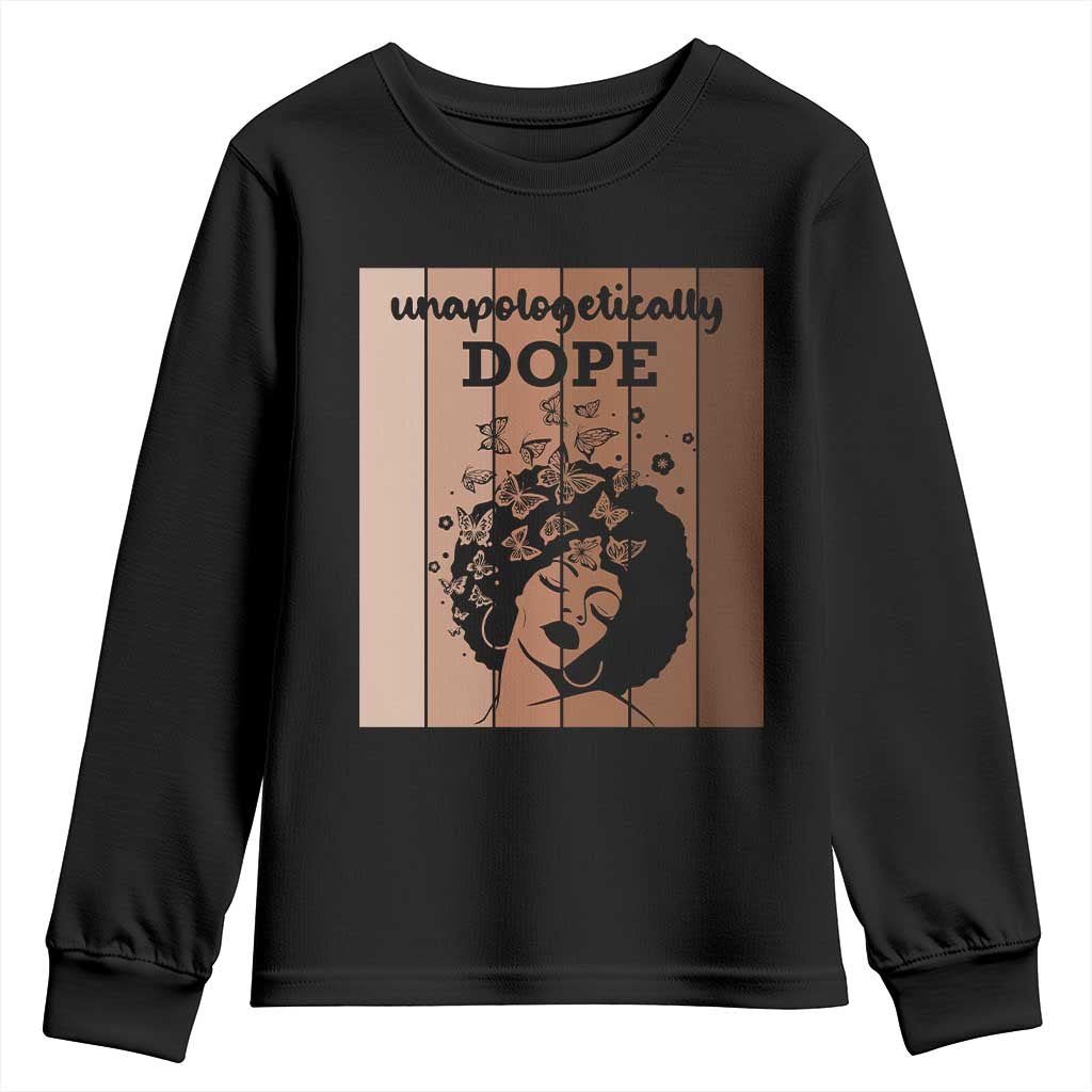 Inspirational Black Women Gift Youth Sweatshirt Unapologetically Dope - Wonder Print Shop