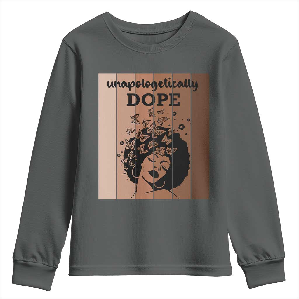 Inspirational Black Women Gift Youth Sweatshirt Unapologetically Dope - Wonder Print Shop