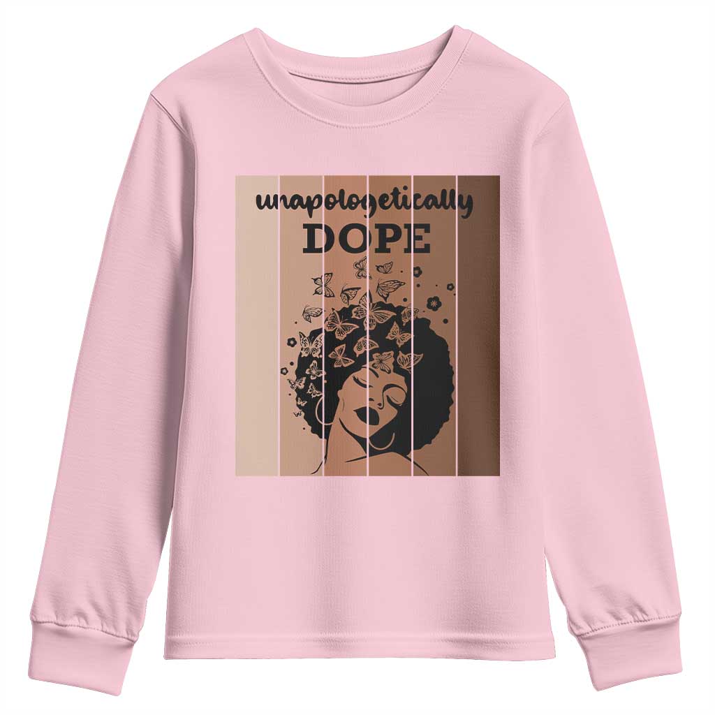 Inspirational Black Women Gift Youth Sweatshirt Unapologetically Dope - Wonder Print Shop