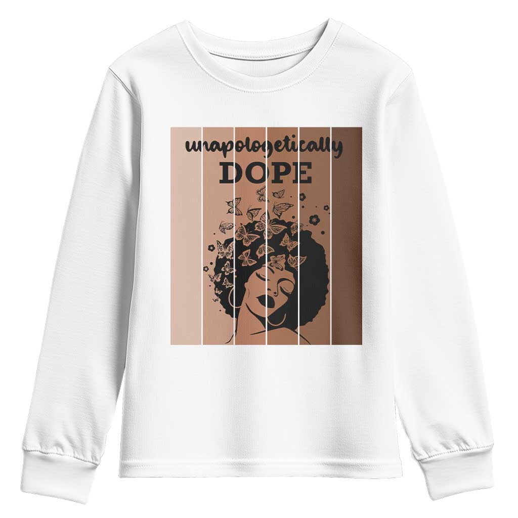 Inspirational Black Women Gift Youth Sweatshirt Unapologetically Dope - Wonder Print Shop