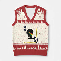 Black Woman Gift V-Neck Knit Sweater Vest Melanin Queen Card - Wonder Print Shop