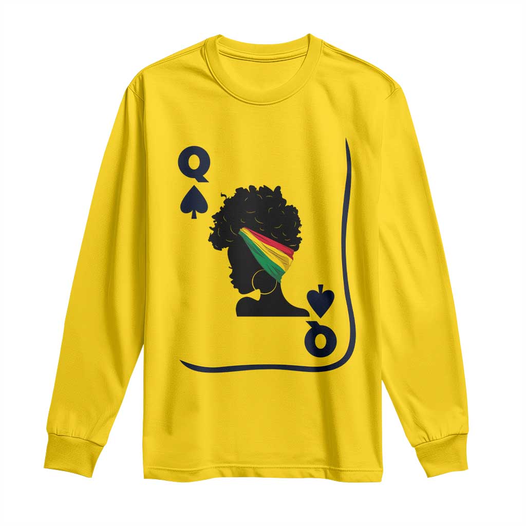 Black Woman Gift Long Sleeve Shirt Melanin Queen Card - Wonder Print Shop