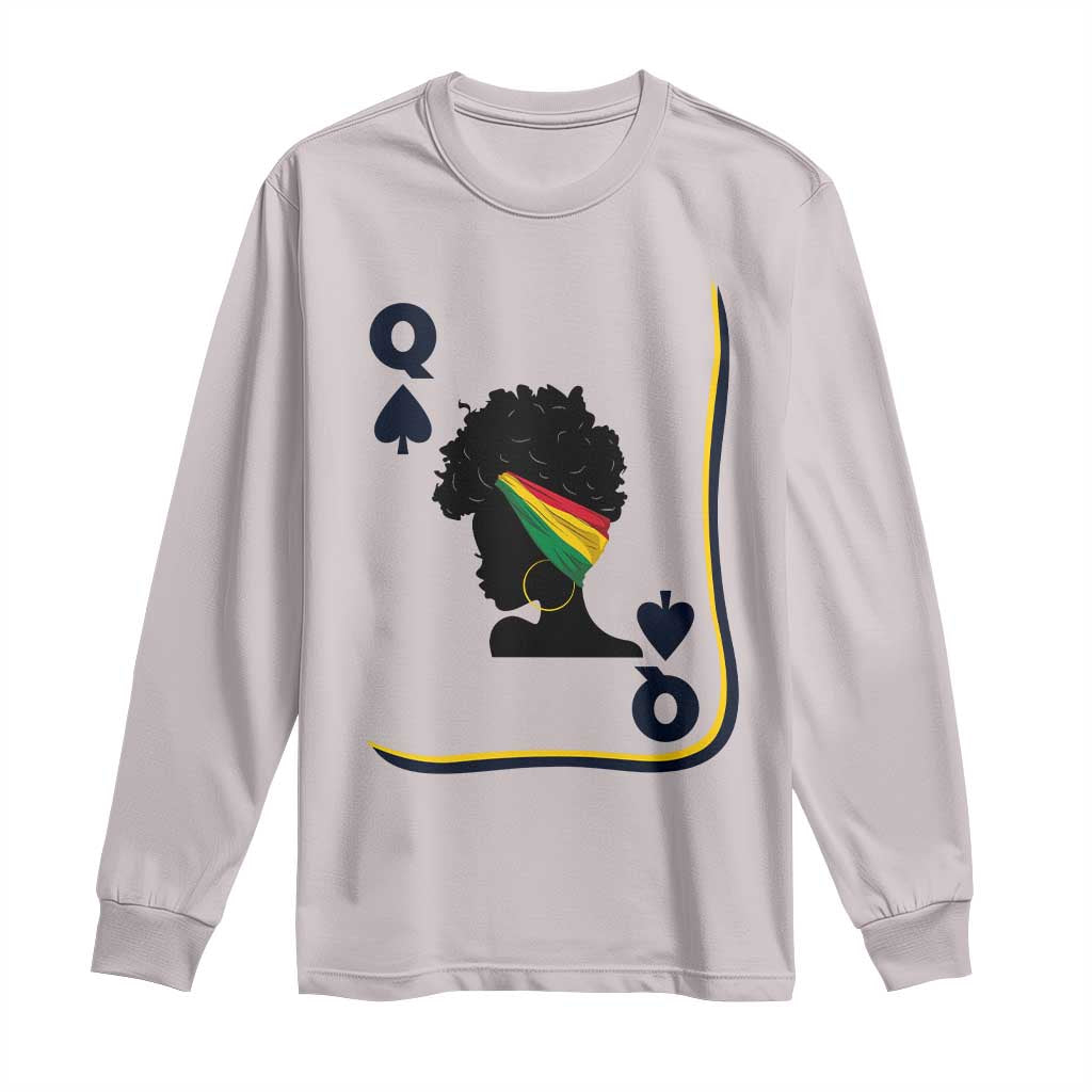 Black Woman Gift Long Sleeve Shirt Melanin Queen Card - Wonder Print Shop