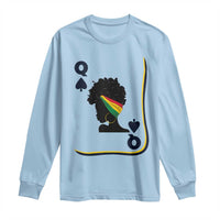 Black Woman Gift Long Sleeve Shirt Melanin Queen Card - Wonder Print Shop